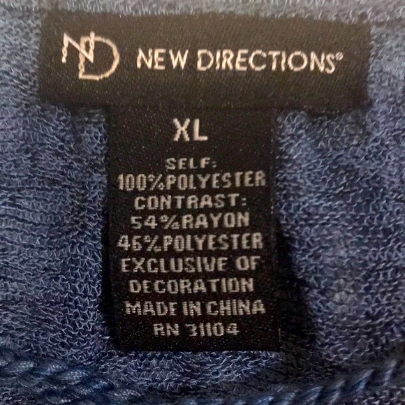 NWT 🌟New Directions Print Sheer/ Chambry L/S Top /Blouse Women’s Size XL - Picture 12 of 14